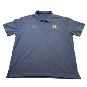 Jordan Michigan Wolverines 3XL Navy Polo Jumpman